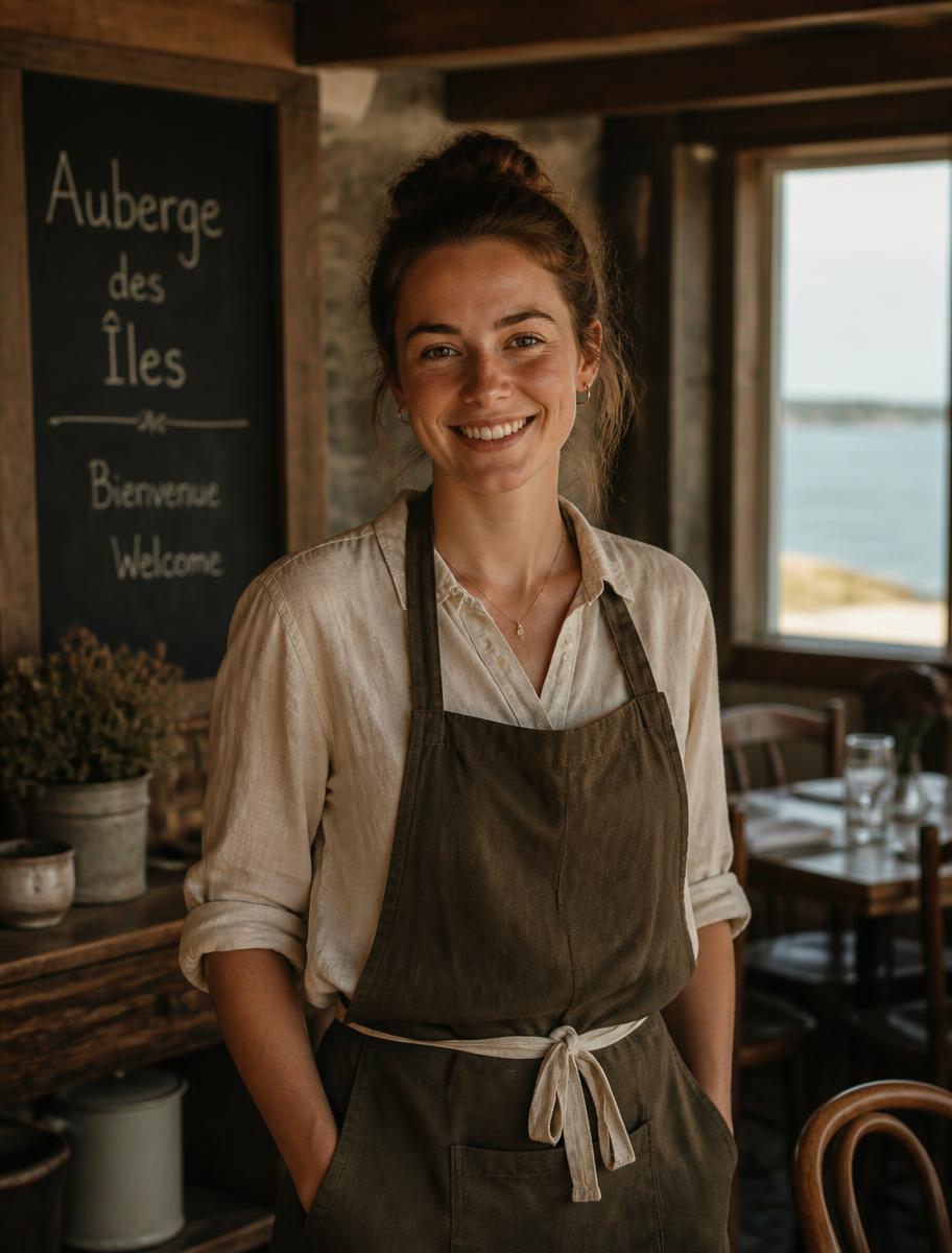 Employée de l'auberge, fière de travailler au Camp de base